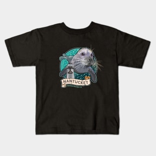 Harbor Seal Brant Point Lighthouse Nantucket Massachusetts Kids T-Shirt